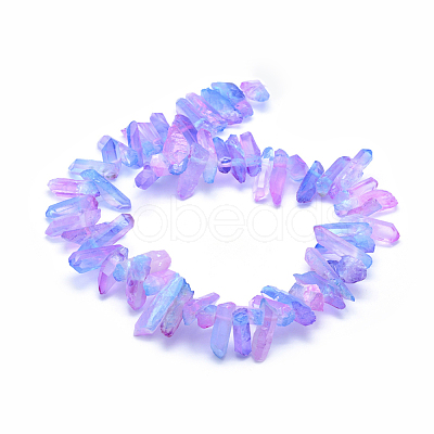 Electroplated Natural Quartz Crystal Beads Strands G-P368-06A-1