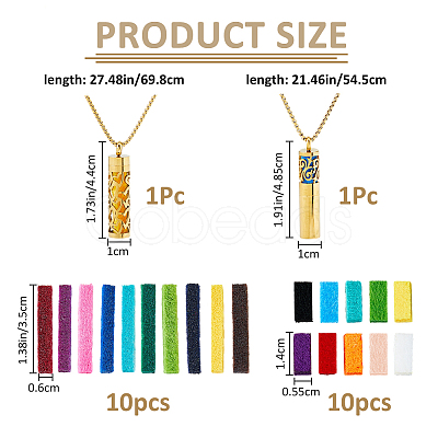 2Pcs 2 Styles Stainless Steel Perfume Bottle Necklaces NJEW-FH0001-29B-1