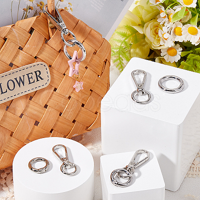 DIY Keychain Clasp Findings Kits DIY-SP0003-47P-1