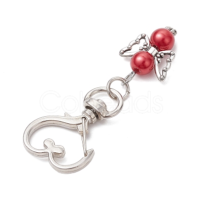 Angel Glass Pearl Pendant Decoration HJEW-JM02597-01-1