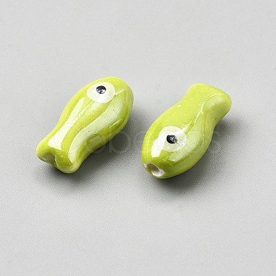 Handmade Porcelain Beads PORC-WH0023-003F-1