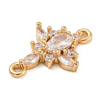 Brass Pave Clear Cubic Zirconia Connector Charms ZIRC-U004-02G-02-1