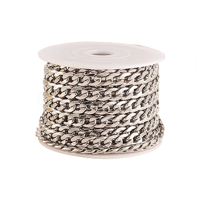 304 Stainless Steel Cuban Link Chains CHS-CJ0001-28P-1