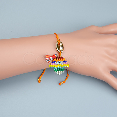 Bohemian Miyuki Beaded Hamsa Hand Charm Adjustable Women's Bracelets PZ5125-1