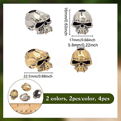 4Pcs 2 Colors Brass Beads KK-NB0003-97-1