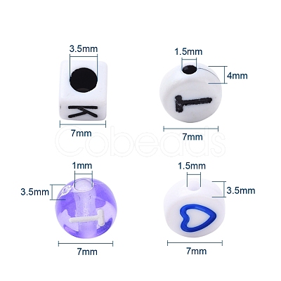 800Pcs 4 Style Acrylic Beads MACR-YW0001-17-1