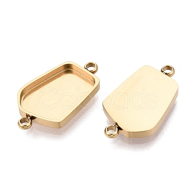 304 Stainless Steel Connector Cabochon Settings STAS-Q113-38G-1