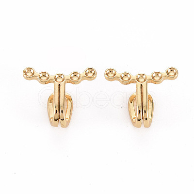 Brass Rhinestone Settings Clip-on Earring Findings KK-S356-432-NF-1