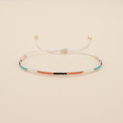 Bohemian Style Glass Seed Beaded Braided Bead Bracelets for Women DY3905-4-1