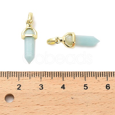Natural Mixed Gemstone Double Terminal Pointed Pendant G-H097-01G-1