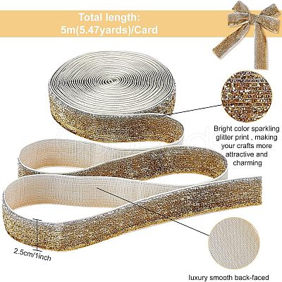 Sparkle Nylon Ribbon SRIB-WH0011-044-1