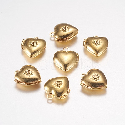 Brass Locket Pendants X-EC1173-G-1