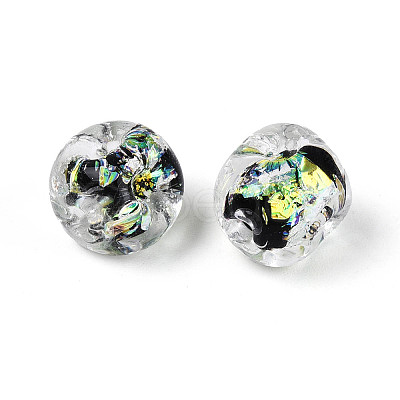 Handmade Foil Lampwork Beads Strands FOIL-T008-04B-1
