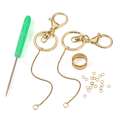 DIY Alloy & Iron Lipstick Keychains Making Kits DIY-TA0014-04-1