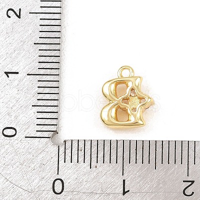 Brass Micro Pave Clear Cubic Zirconia Charms KK-Z151-18G-B-1