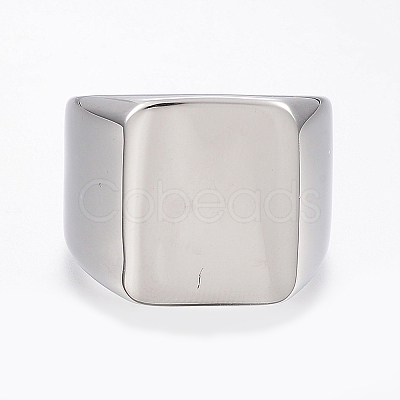 Non-Tarnish 304 Stainless Steel Signet Band Rings for Men RJEW-G091-16-22mm-P-1