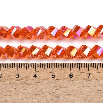 Electroplate Transparent Glass Beads Strands EGLA-B011-02A-AB05-1