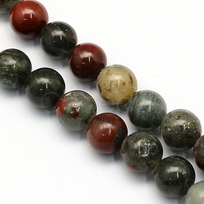 Natural African Bloodstone Beads Strands G-S184-6mm-1