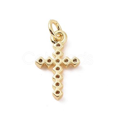 Brass Micro Pave Cubic Zirconia Charms KK-C012-43G-1
