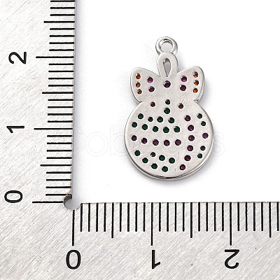 Christmas Series Brass Micro Pave Cubic Zirconia Pendants KK-Q010-01P-04A-1