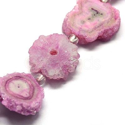 Natural Druzy Quartz Crystal Beads Strands G-F582-A-1