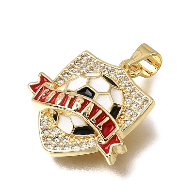 Brass Micro Pave Clear Cubic Zirconia Pendants KK-A303-23C-G-1