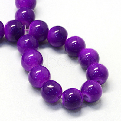 Baking Paint Glass Round Bead Strands DGLA-Q020-8mm-34-1