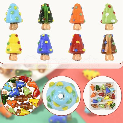 16Pcs 8 Colors Handmade Lampwork Bumpy Beads LAMP-FS0001-73-1