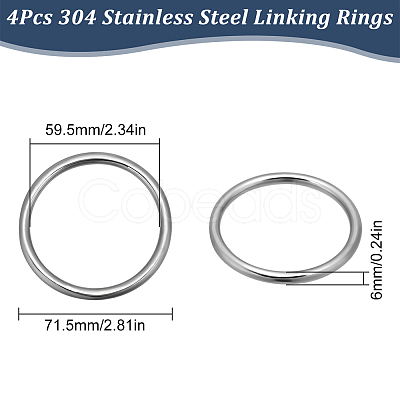 4Pcs 304 Stainless Steel Linking Rings FIND-SC0010-45-1