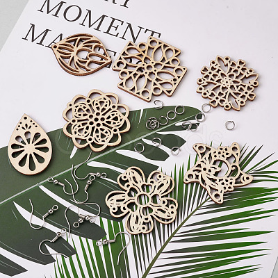 DIY Filigree Joiners Dangle Earring Making Kits DIY-TA0003-12P-1