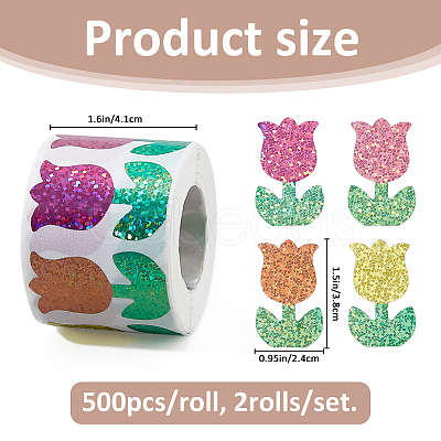 2Rolls Coated Paper Self-adhesive Stickers Roll STIC-FH0001-27C-1