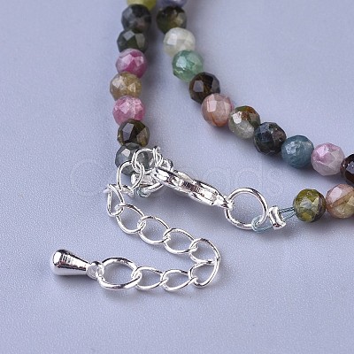 Natural Tourmaline Beaded Necklaces NJEW-K114-C-A15-1