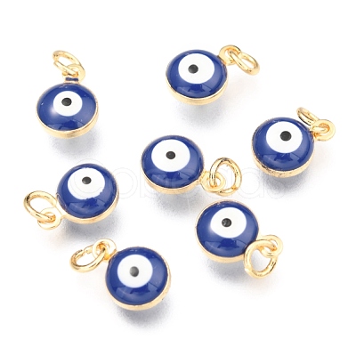 Brass Enamel Charms KK-B024-02G-E-1