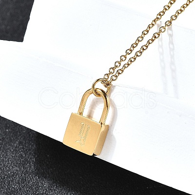 304 Stainless Steel Rolo Chain Pendant Necklaces NJEW-S444-01G-25-1