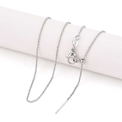 1MM Adjustable Slider Brass Cable Chain Necklaces for Men Women NJEW-N057-01P-1