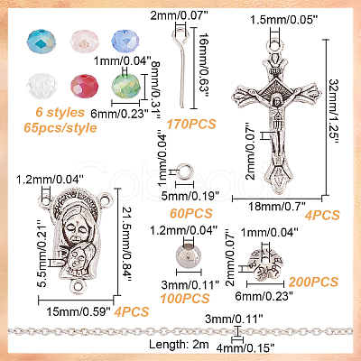 DIY Rosary Beaded Style Necklaces Bracelet Making Finding Kit DIY-AR0003-72-1