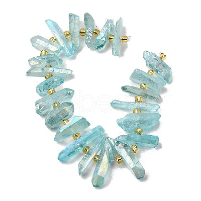 Electroplated Natural Quartz Crystal Beads Strands G-F800-F15-1