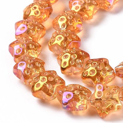 Transparent Electroplate Glass Beads Strands GLAA-C025-01J-1
