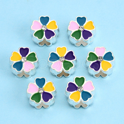 Alloy Enamel European Beads MPDL-T005-005F-RS-1
