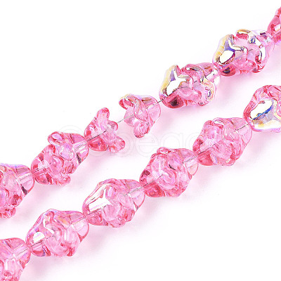 Electroplate Transparent Glass Beads Strands EGLA-N020-03E-1