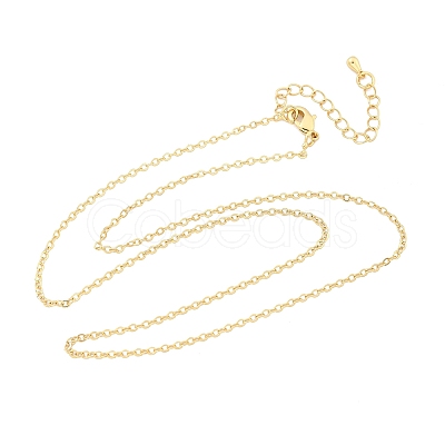 Brass Cable Chain Necklaces NJEW-K123-05G-1