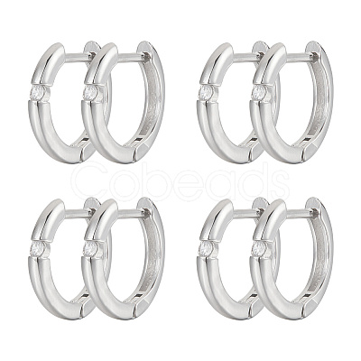 Brass Micro Pave Cubic Zirconia Hoop Earring for Women EJEW-WH0013-97P-1