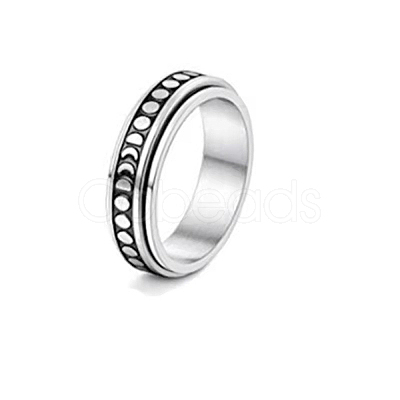 201 Stainless Steel Rotating Fidget Band Ring MATO-PW0001-059B-06-1
