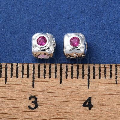 Brass Micro Pave Cubic Zirconia Beads KK-P256-09S-02-1