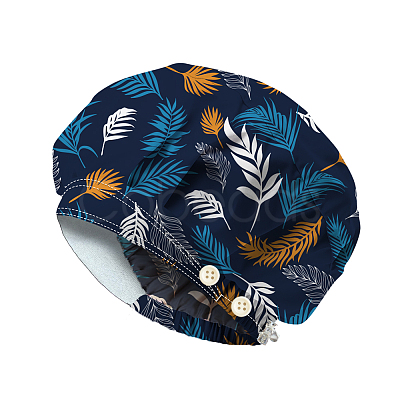Cotton Adjustable Printed Bouffant Hats Working Caps for Women Men AJEW-WH0677-002-1