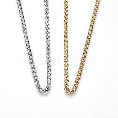 304 Stainless Steel Wheat Chain Necklaces NJEW-D285-13-1