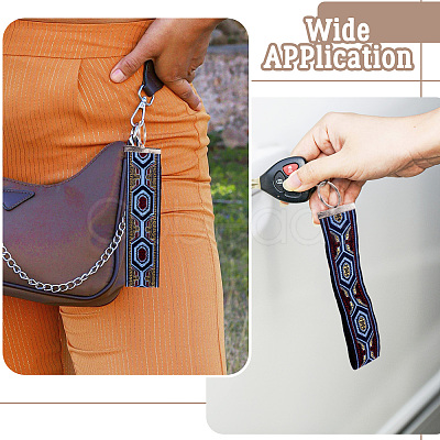 3Pcs Vintage Polyester Ribbon Keychain KEYC-TAC00048-1
