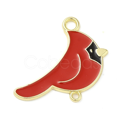Rack Plating Alloy Enamel Bird Connector Charms ENAM-U001-03E-G-1