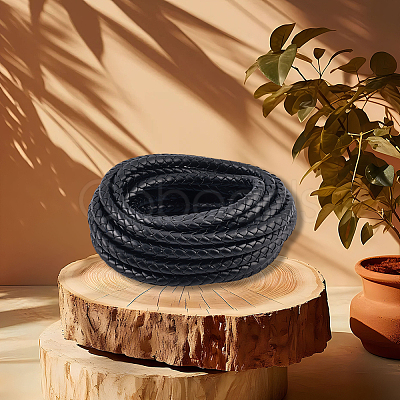 5M Braided Round PU Leather Jewelry Cord OCOR-GF0004-96B-01-1