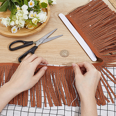 PU Imitation Leather Tassel Ribbon DIY-GF0013-45A-1